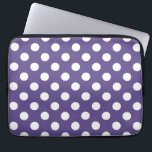 White polka dots on ultra violet laptop sleeve<br><div class="desc">Pantone's color of the year for 2018 is ultra violet.</div>