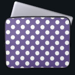 White polka dots on ultra violet laptop sleeve<br><div class="desc">Pantone's color of the year for 2018 is ultra violet.</div>