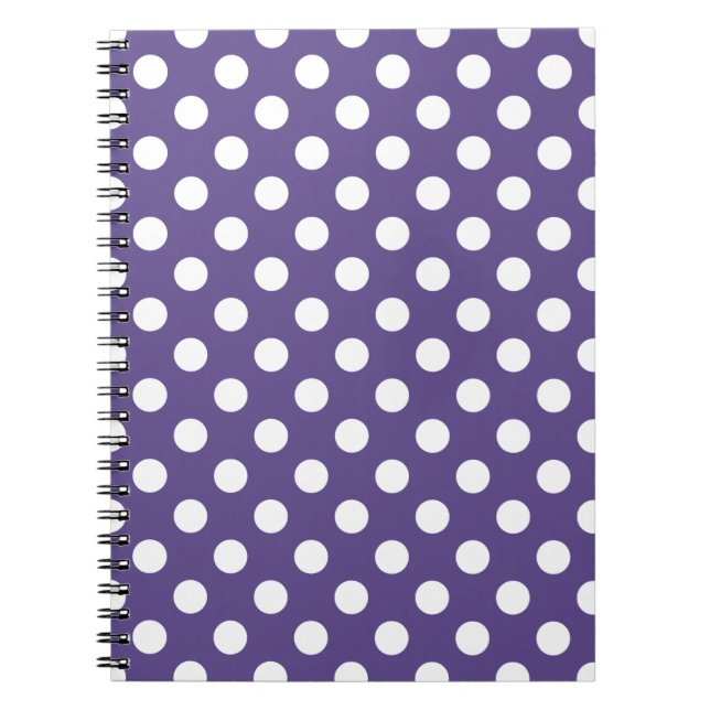 White polka dots on ultra violet notebook (Front)