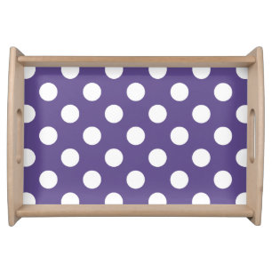 White polka dots on ultra violet serving tray