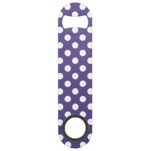 White polka dots on ultra violet speed bottle opener