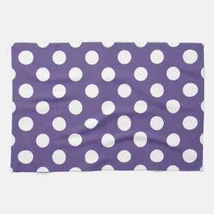 White polka dots on ultra violet towel