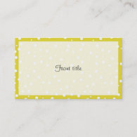 White Polka Dots on Yellow Business Card