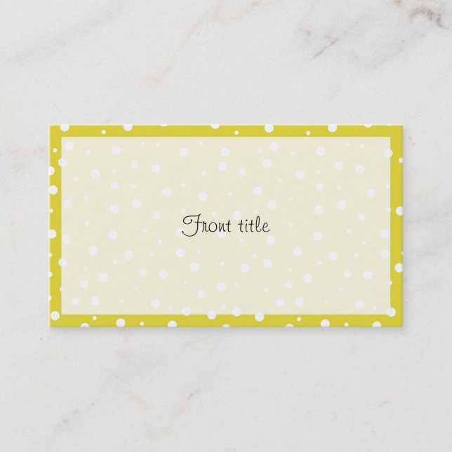 White Polka Dots on Yellow Business Card (Front)