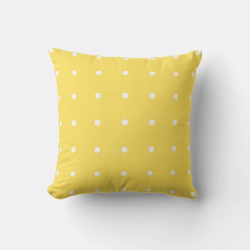 White Polka Dots On Yellow Pillow