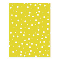 White Polka Dots on Yellow Postcard
