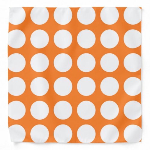 White Polka Dots Orange Bandana