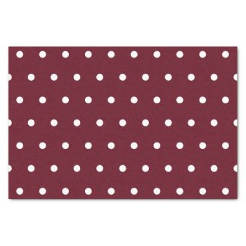 White Polka Dots Pattern On Autumn Burgundy Tissue Paper by DogwoodAndThistle at Zazzle