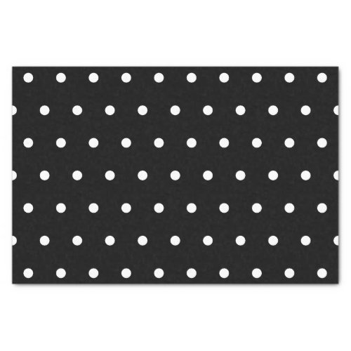 White Polka Dots Pattern on Deepest Black Tissue Paper