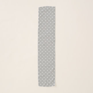 White Polka Dots Pattern On Gray Scarf