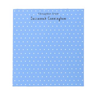 White Polka Dots Pattern On Pastel Blue Custom
