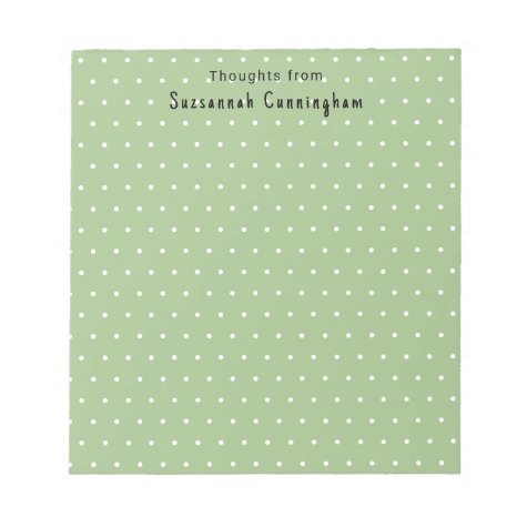 White Polka Dots Pattern On Pastel Green Custom