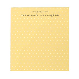 White Polka Dots Pattern On Yellow Custom Text
