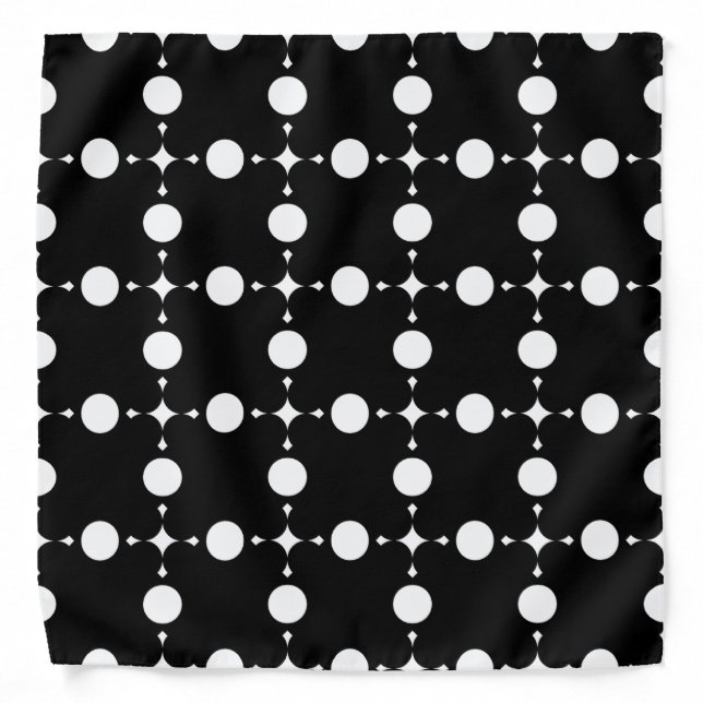 White Polka Dots, Polka Dot Pattern, Dots, Dotted Bandana (Front)