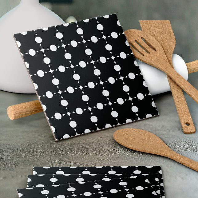 White Polka Dots, Polka Dot Pattern, Dots, Dotted Ceramic Tile (Creator Uploaded)