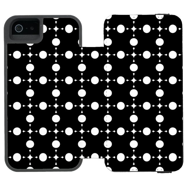 White Polka Dots, Polka Dot Pattern, Dots, Dotted Incipio iPhone Wallet Case (Folio Open)