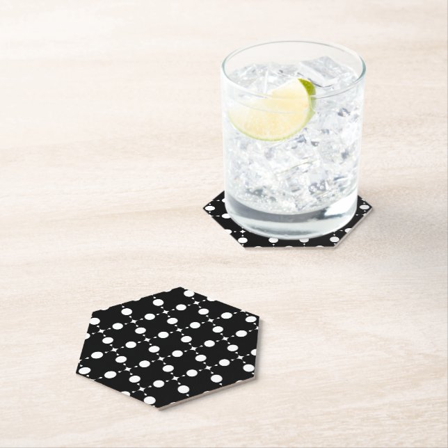 White Polka Dots, Polka Dot Pattern, Dots, Dotted Paper Coaster (Insitu)