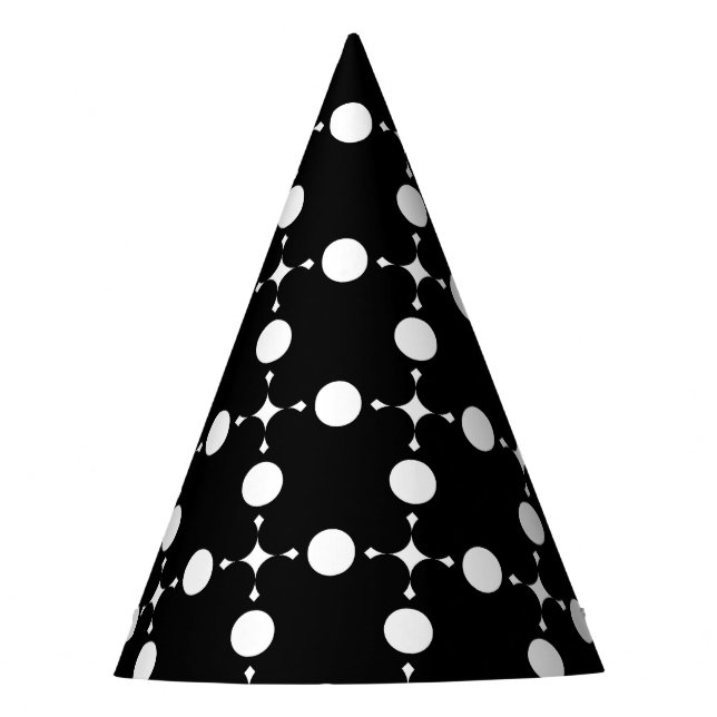 White Polka Dots, Polka Dot Pattern, Dots, Dotted Party Hat (Front)