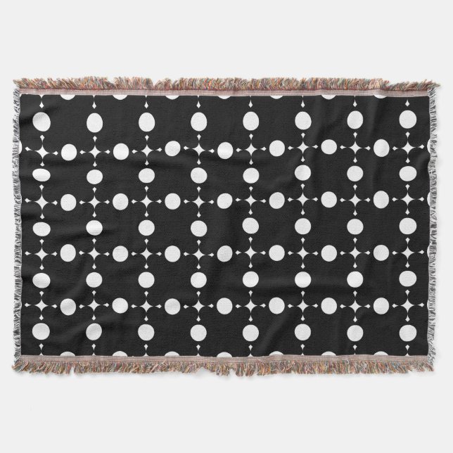 White Polka Dots, Polka Dot Pattern, Dots, Dotted Throw Blanket (Front)