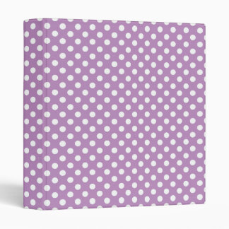 White Polka Dots Purple Binder