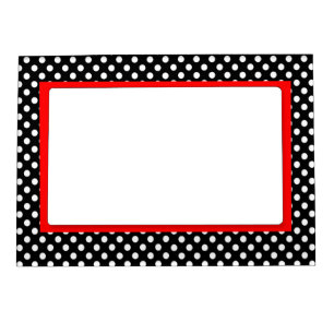 White Polka Dots- Red Accent Magnetic Frame