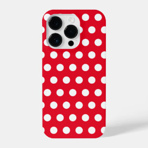 White Polka Dots Red iPhone Case or Choose Colors