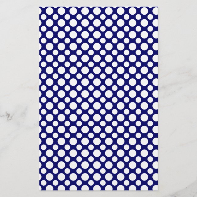 White Polka Dots Scrapbook Paper Letterhead (Front)