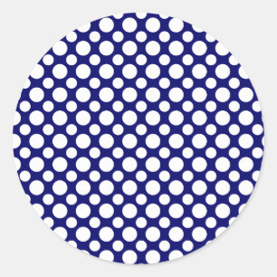 White Polka Dots Template Classic Round Sticker