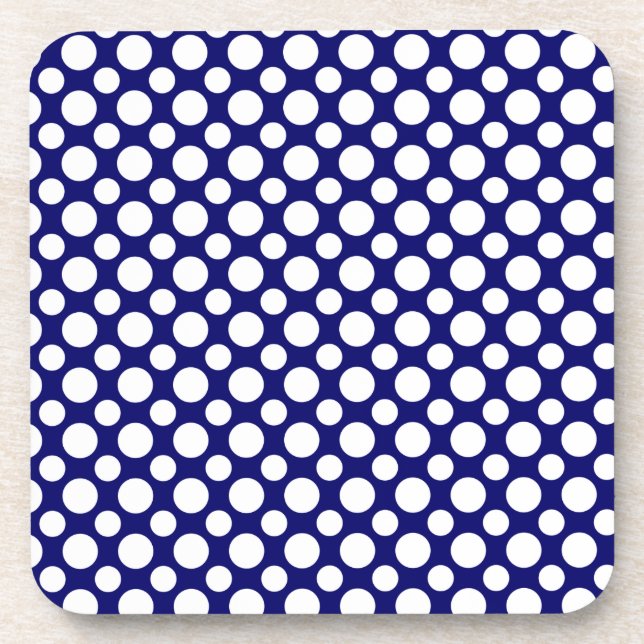 White Polka Dots Template Coaster (Front)