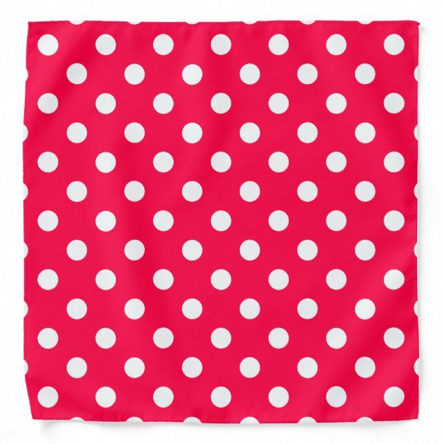 White Polka Dots Trend Rustic Elegant Red Template Bandana (Front)