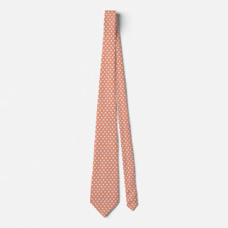 White Polkadots Dark Salmon Red Tie Cheap Elegant