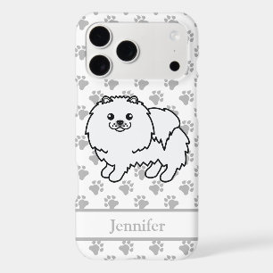 White Pomeranian Cute Cartoon Dog & Name iPhone 17 Pro Max Case
