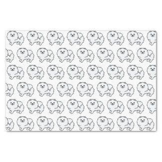 White Pomeranian Cute Cartoon Dog Pattern Tissue Paper