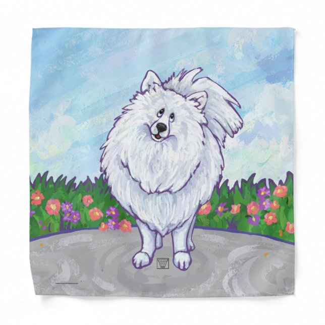 White Pomeranian Gifts & Accessories Bandana (Front)