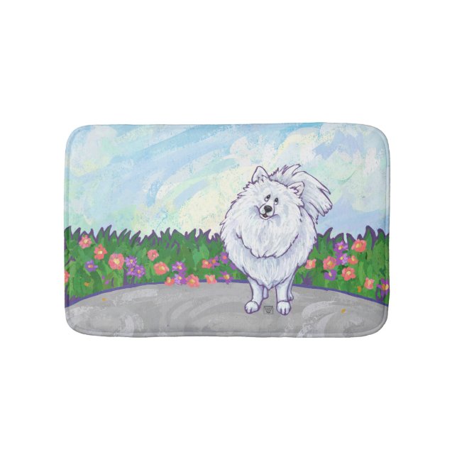 White Pomeranian Gifts & Accessories Bathroom Mat (Front)