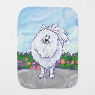 White Pomeranian Gifts & Accessories Burp Cloth