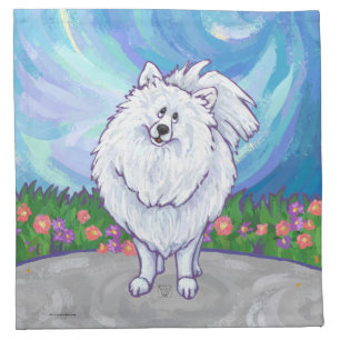 White Pomeranian Gifts & Accessories Cloth Napkin