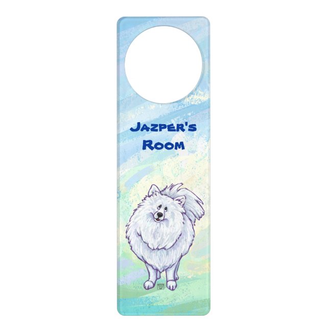 White Pomeranian Gifts & Accessories Door Hanger (Front)