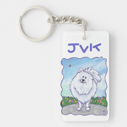 White Pomeranian Gifts  Accessories Keychain