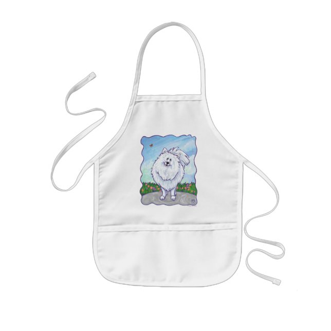 White Pomeranian Gifts & Accessories Kids' Apron (Front)