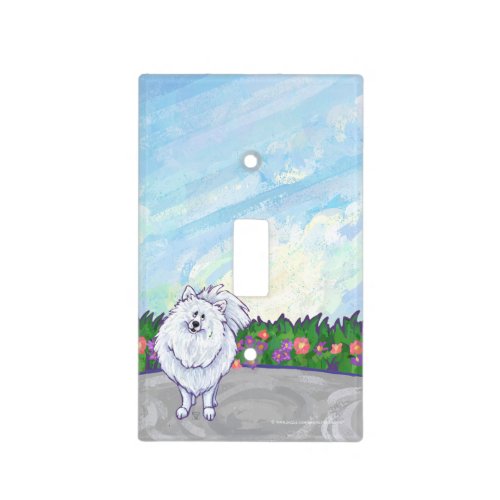 White Pomeranian Gifts  Accessories Light Switch Cover