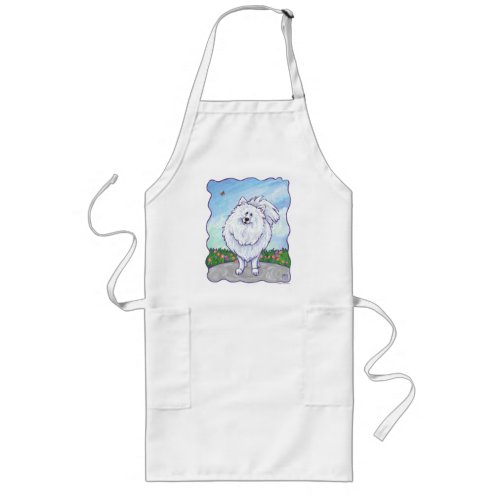 White Pomeranian Gifts  Accessories Long Apron