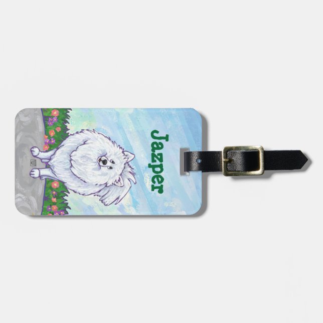 White Pomeranian Gifts & Accessories Luggage Tag (Front Horizontal)
