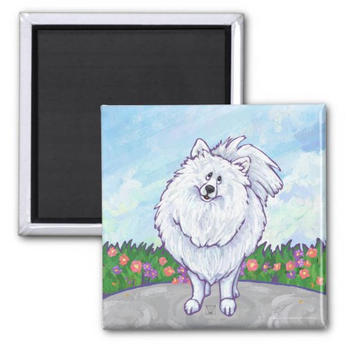White Pomeranian Gifts  Accessories Magnet