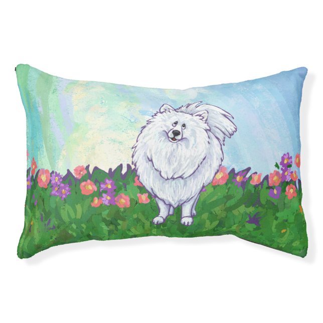 White Pomeranian Gifts & Accessories Pet Bed (Front)