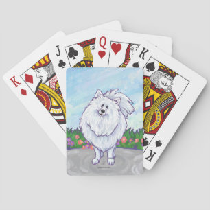 White Pomeranian Gifts & Accessories Poker Cards