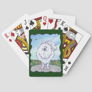 White Pomeranian Gifts & Accessories Poker Cards