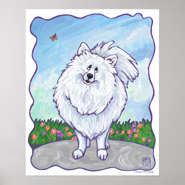 White Pomeranian Gifts & Accessories Poster (Front)