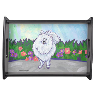 White Pomeranian Gifts & Accessories Serving Tray