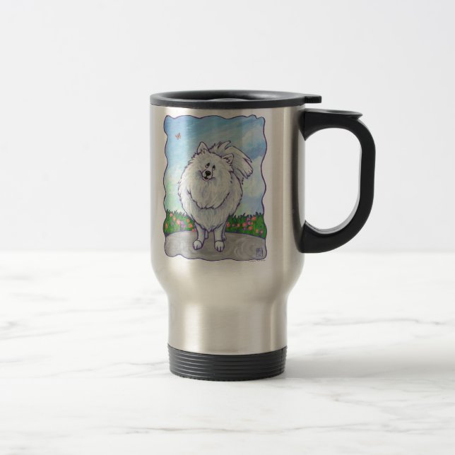 White Pomeranian Gifts & Accessories Travel Mug (Right)